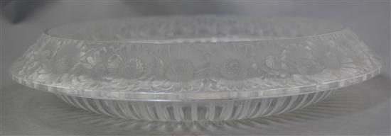 A Lalique Marguerites pattern dish, post-war, 33cm